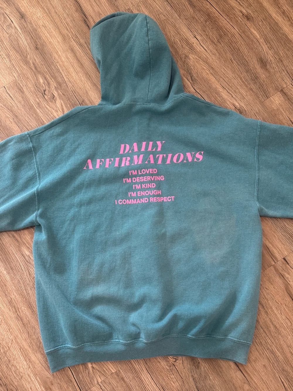 PacSun Daily Affirmations Teal Zip Up Hoodie